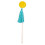 Rubies 6 Wooden picks colored pompoms 16 cm 4