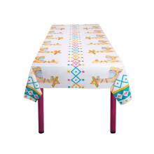 White llama plastic tablecloth 130 x 180 cm