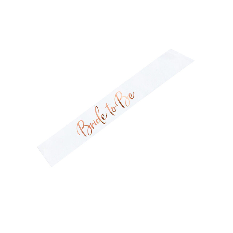 Rubies White And Rose Gold Satin Sash For Bachelorette Parties, 75 Cm