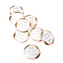 8 Miss becomes madam pink and gold EVJF badges 5 cm