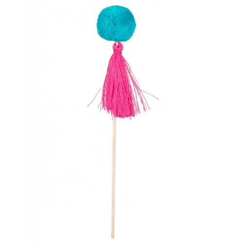 Rubies 6 Wooden picks colored pompoms 16 cm 2