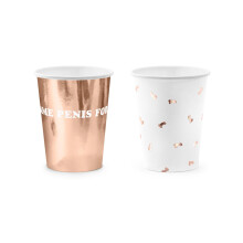 6 Same Penis Forever Rose Gold 220ml Paper Cups