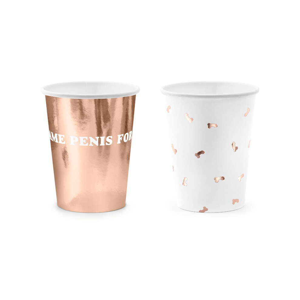 Rubies 6 Same Penis Forever Rose 220Ml Paper Cups Gold