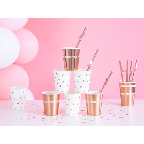 Rubies 6 Same Penis Forever Rose Gold 220ml Paper Cups 2
