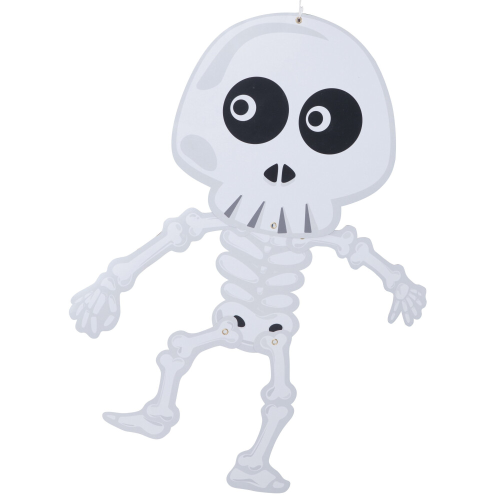 New Rubies 70Cm Articulated Skeleton Suspension White/Black