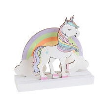 Unicorn wooden centerpiece 14 x 13 cm