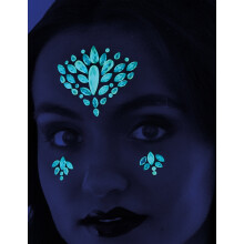 Phosphorescent adhesive tattoos for women