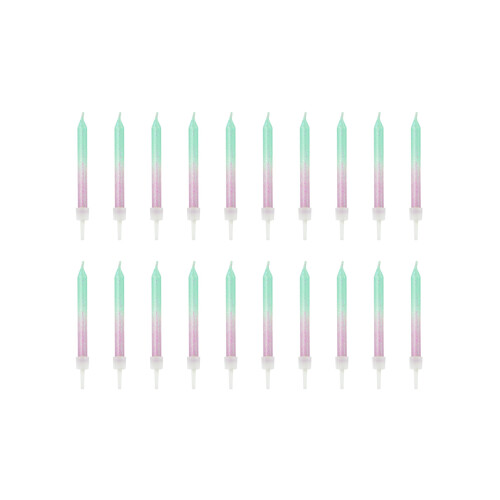 Rubies 20 iridescent birthday candles 6 cm 1