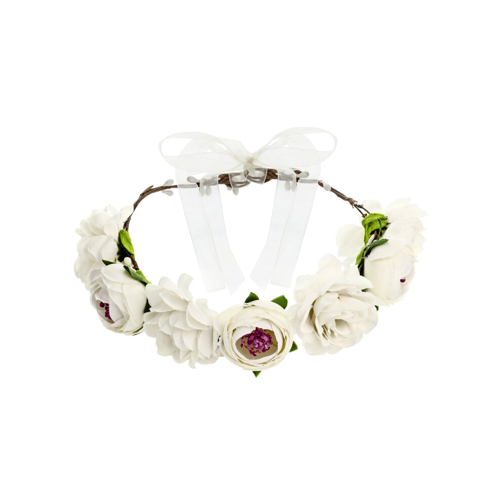 White flower crown 17 cm