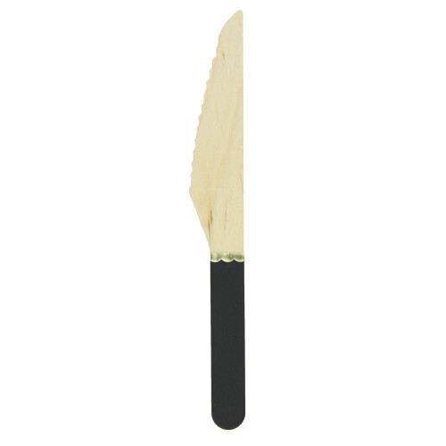 Rubies 8 Small black wooden knives 16 cm