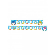 Happy Birthday Baby Shark paper garland 2 m