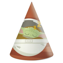 Star Wars Mandalorian Baby Yoda fødselsdagsfest papirhatte 6 stk.