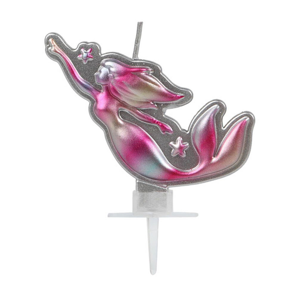 Rubies Pretty And Mermaid Candle 14 X 10 Cm Pink/Silver