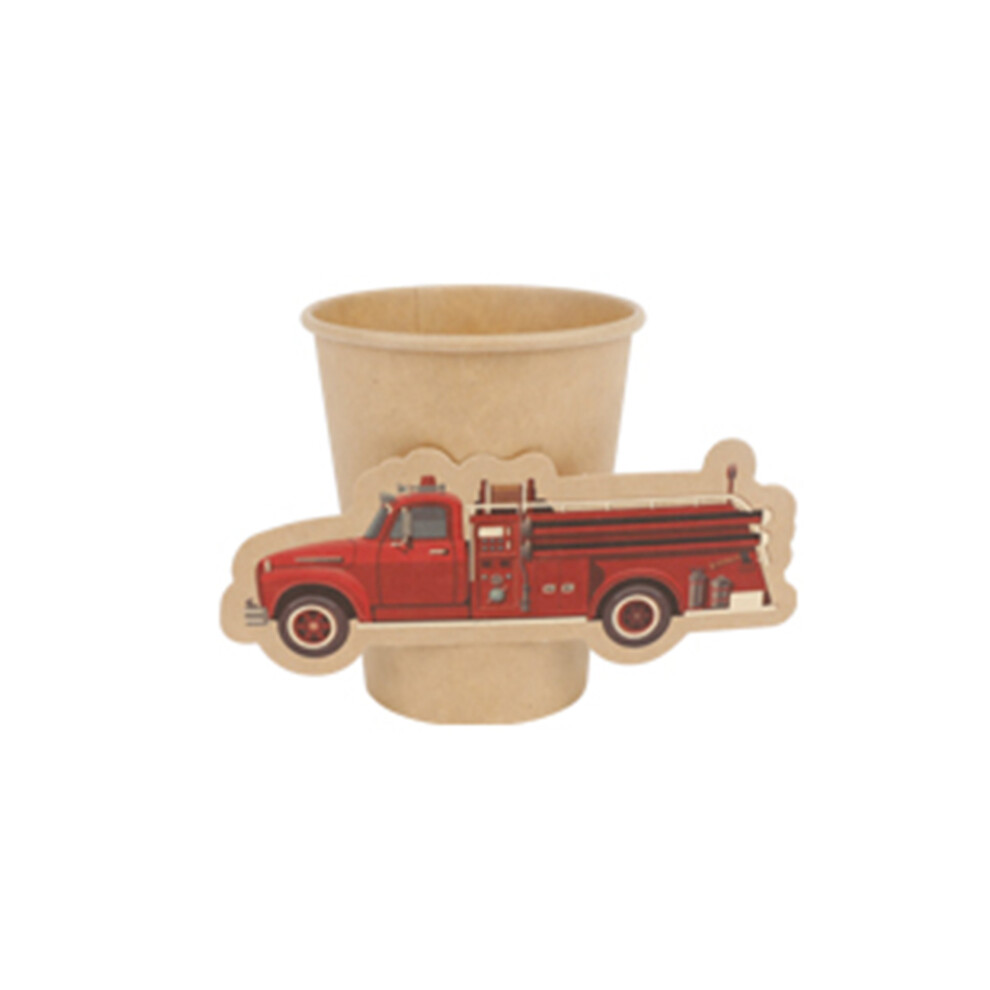 Rubies 8 And Firefighter Kraft Cups 255 Ml Red/Gold