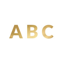Cardboard garland with gold letters, 63 pieces, 14 cm