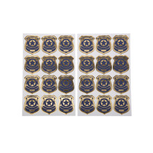 24 Navy and gold police badge stickers 4 cm