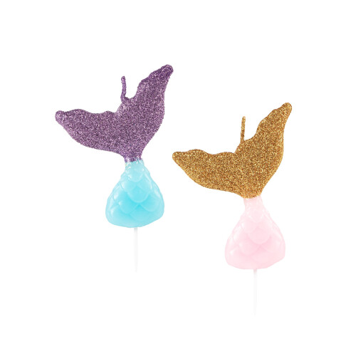 Rubies 2 Mermaid tail candles 17 x 14 cm