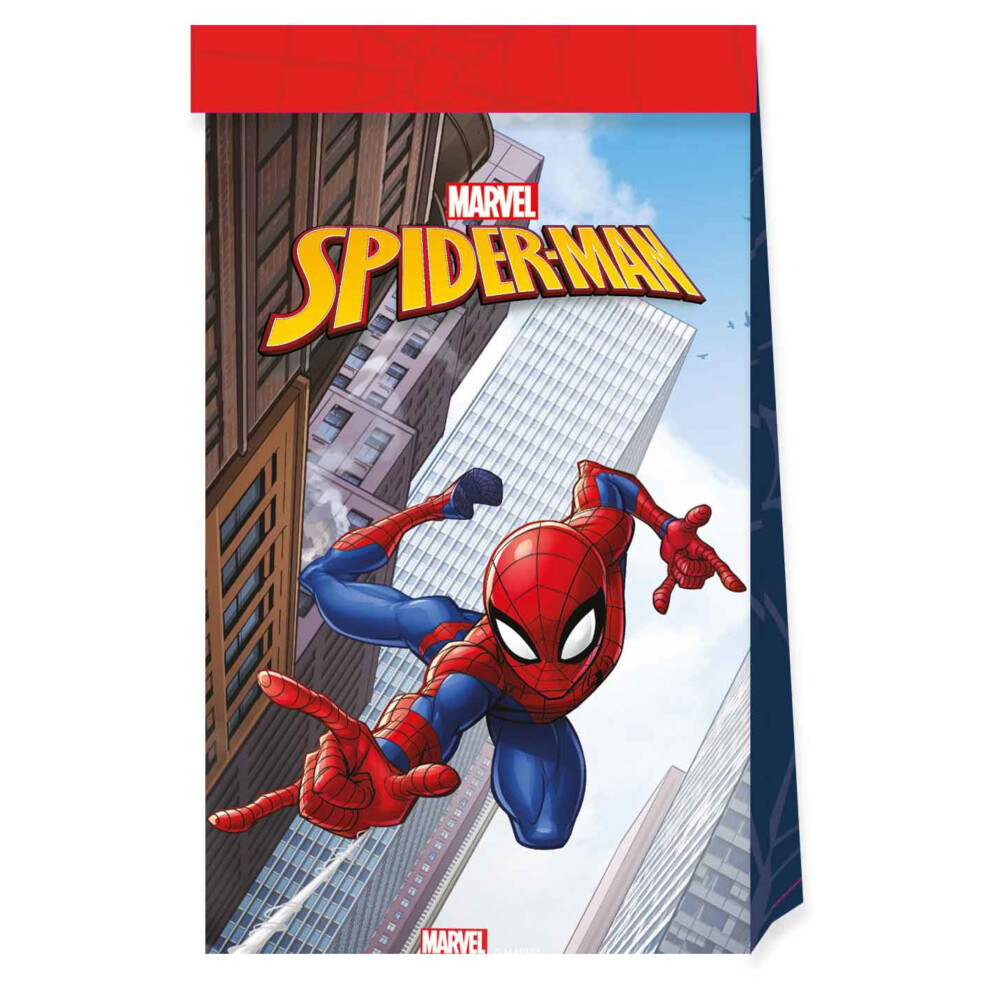 Rubies 4 Spiderman Fighter Paper Bags 22 X 13 Cm