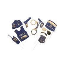10-piece navy and gold police photo booth kit