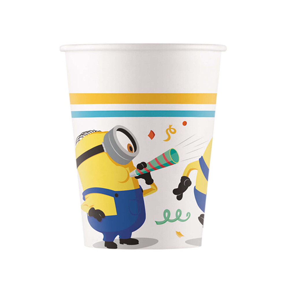 Rubies 8 Minions 200 Ml Cardboard Cups Yellow
