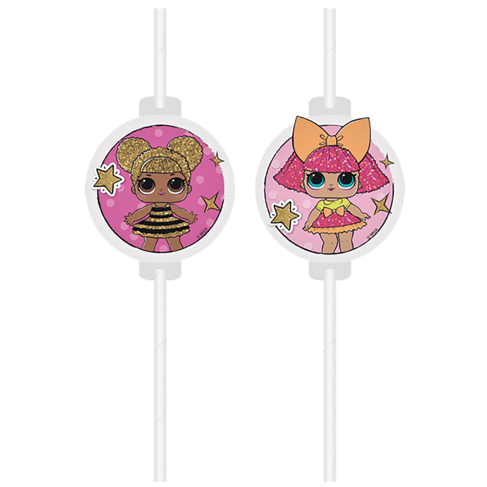 Rubies 4 Lol Medallion Straws White/Pink