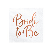 20 Bride to be rose gold paper napkins 33 x 33 cm