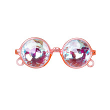 Adult pink round prism glasses