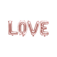 Aluminum balloon letters LOVE rose gold 140 x 35 cm