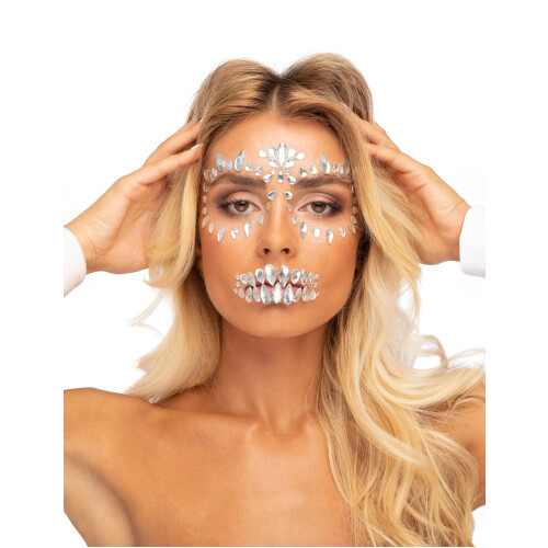 Rubies Skeleton face adhesive rhinestones
