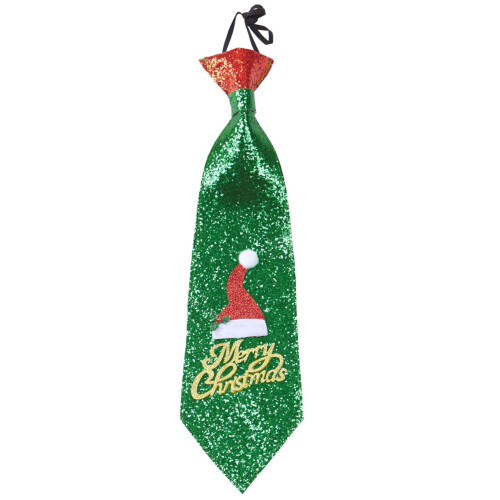 Rubies Merry Christmas Green Sequin Tie