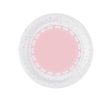 8 Pink Heart Paper Plates 18 cm