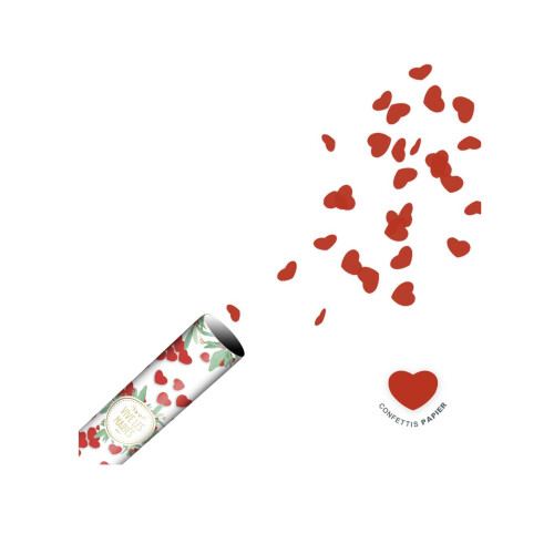 Rubies Red Heart Confetti Cannon 40cm