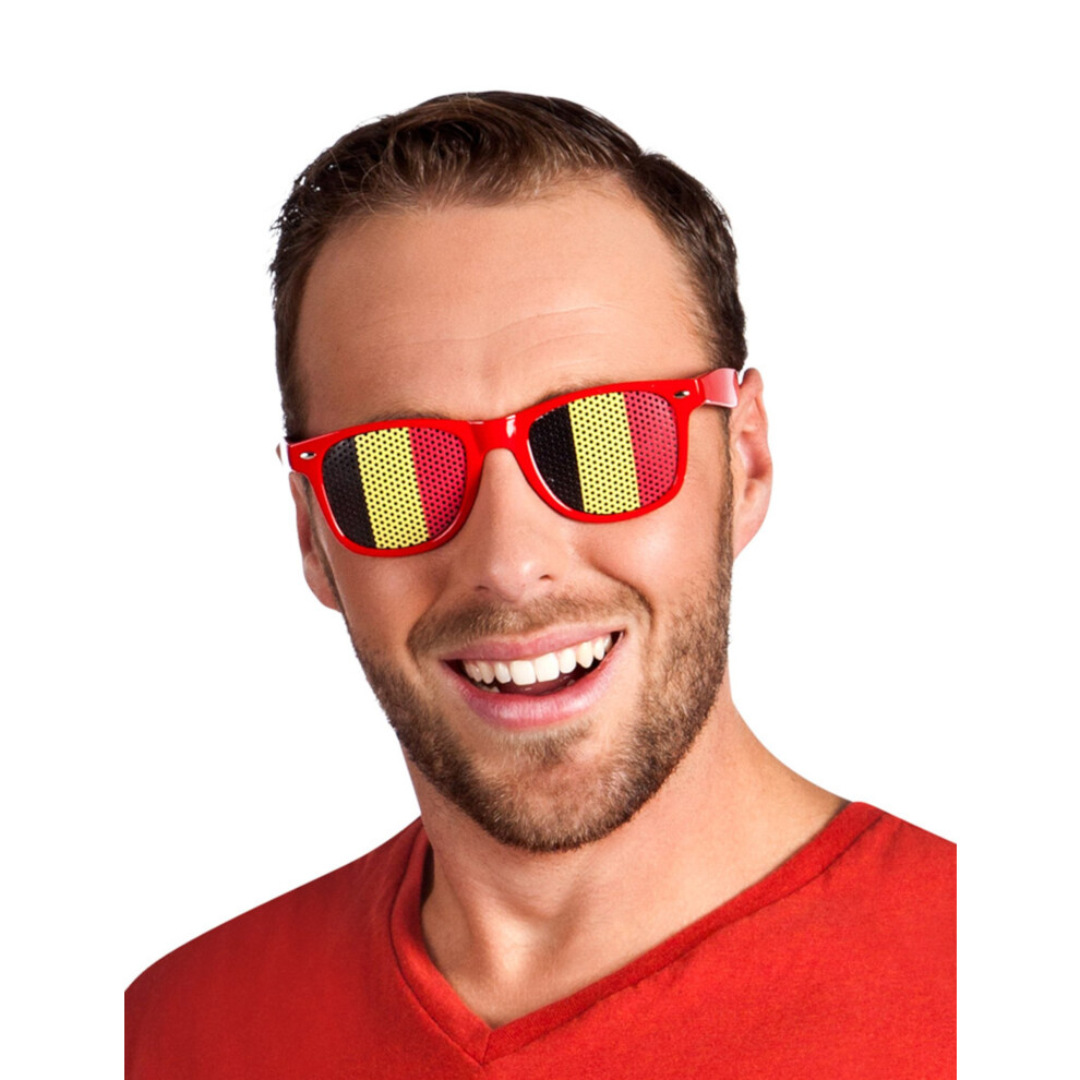 Rubies Adult Belgium Supporter Glasses Red