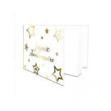 Gold and white birthday guest book