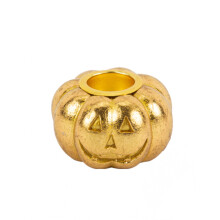 Golden resin pumpkin candle holder 3.7 x 6 cm