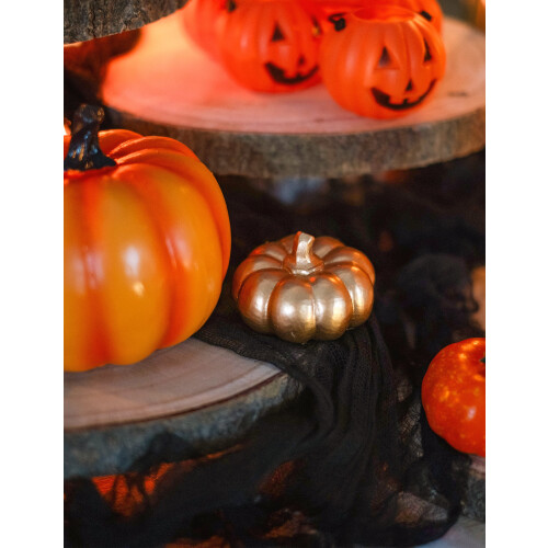 Rubies 6.5 cm golden resin pumpkin 1