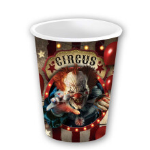 6 Halloween Clown Paper Cups 240ml