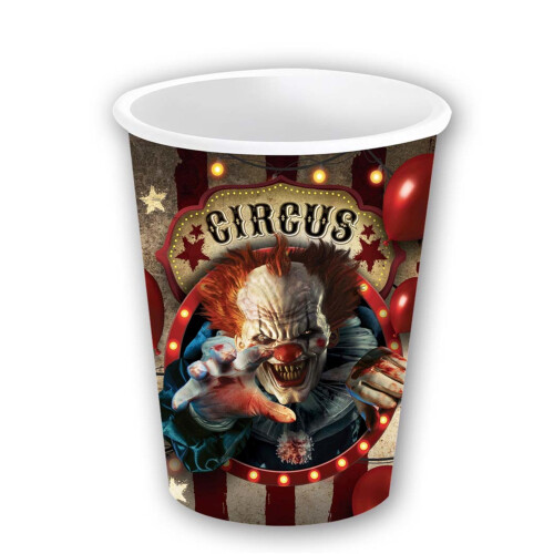 Rubies 6 Halloween Clown Paper Cups 240ml