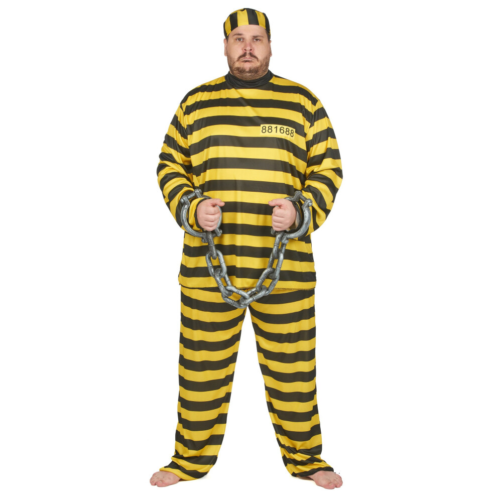 Rubies Adult Large Size Prisoner Costume Yellow