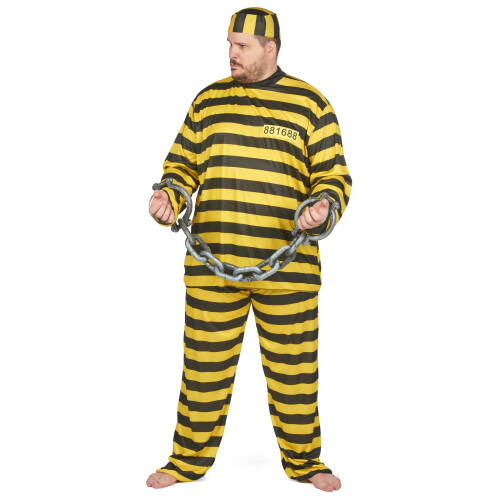 Rubies Adult Large Size Yellow Prisoner Costume 2