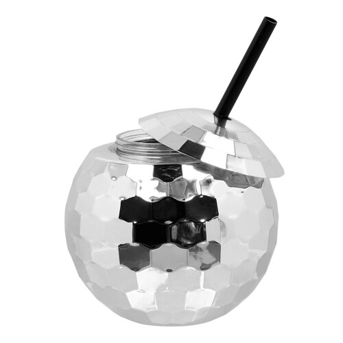 Rubies 650ml silver disco ball tumbler with straw 2
