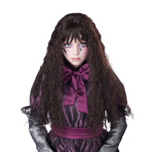 Long wavy brown child's wig