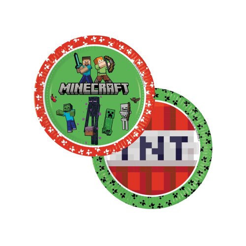 Rubies 8 Minecraft 23cm paper plates