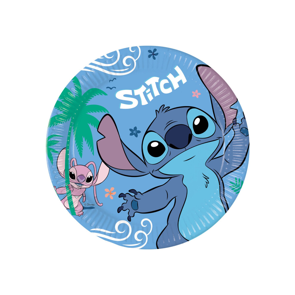 Rubies 8 Stitch 23 Cm Paper Plates Blue