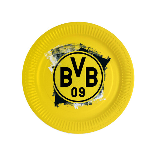 Rubies 8 Borussia Dortmund round paper plates 23 cm