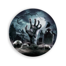 Paptallerkener KIRKEGÅRD Død Mand Zombie Halloween Fødselsdag 23cm 6 stk.
