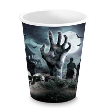 Papkrus CEMETERY Dead Man Zombie Halloween Fødselsdag 240ml 6 stk.