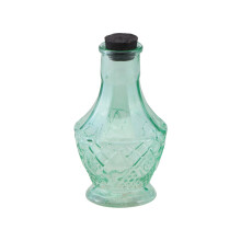 Small green glass vial 11.5 cm