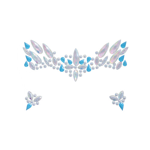 Rubies White and blue crystal adhesive face jewels 2