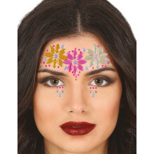 Colorful flower adhesive face jewels